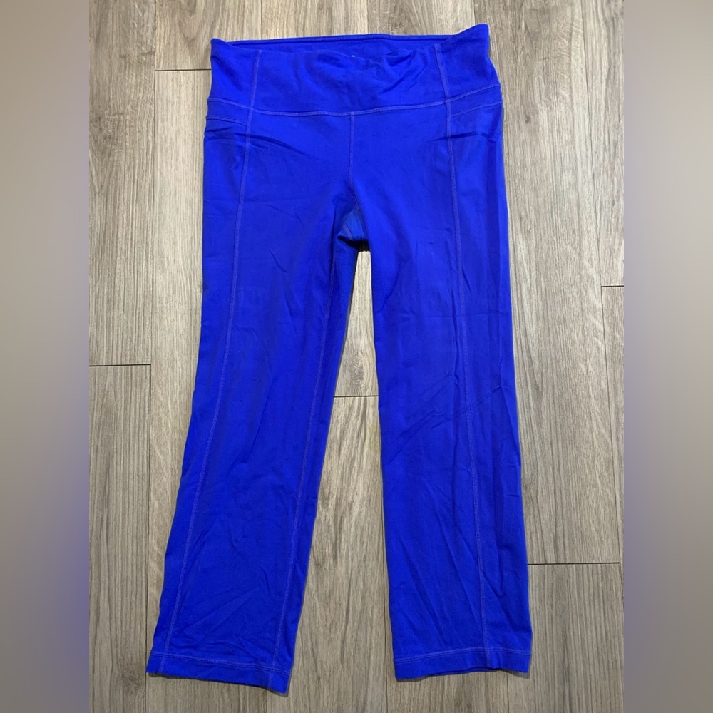 Athleta Cropped Leggings, Blue, L (large)